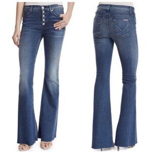 Hudson Jodi High Waist Flare Jean Size 30 Button Fly blue denim